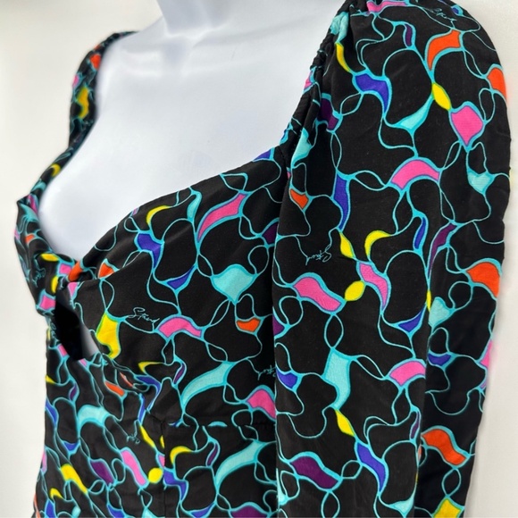 Staud Blouse Long Sleeve Multicolor Size 4 Runs small Twist front with cutout - Picture 7 of 13